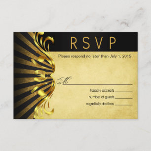 Art Nouveau Vegas RSVP gold black Card