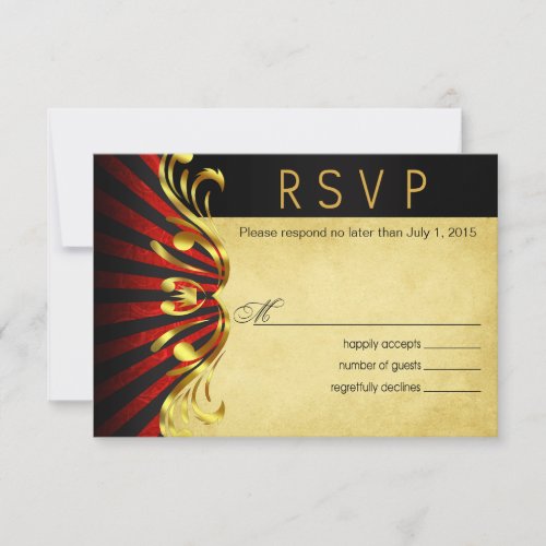 Art Nouveau Vegas RSVP  gold red