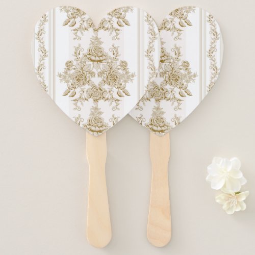 Art NouveauVIctorianKakiwhitetoilefloralchic Hand Fan