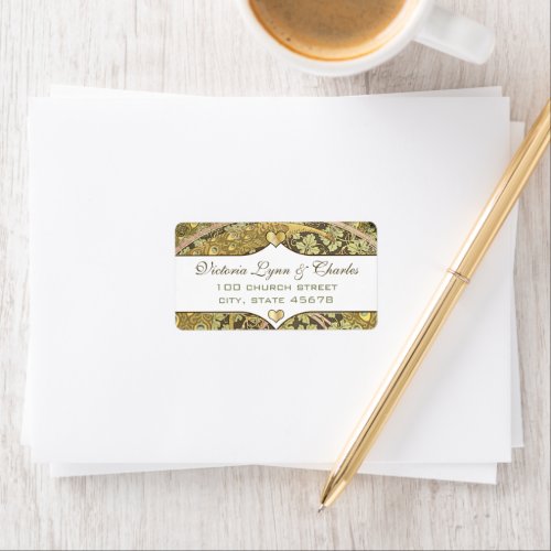 Art Nouveau Vineyard Peacock RSVP Address Labels