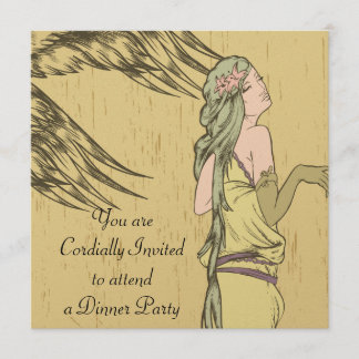 art nouveau vintage beauty Dinner Cocktail Party Invitation