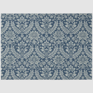 Art Nouveau Vintage Blue Floral Wallpaper Pattern Tissue Paper