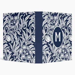 Art Nouveau Vintage Botanical Floral Pattern 3 Ring Binder