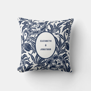 Art Nouveau Vintage Botanical Floral Pattern Throw Pillow
