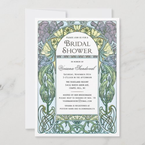 Art Nouveau Vintage Bridal Shower Invitations