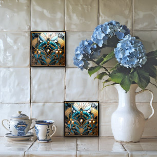 Art Nouveau Vintage Ceramic Tile