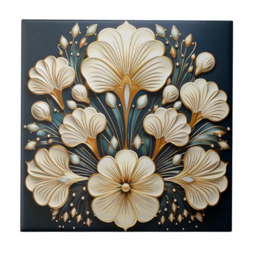 Art Nouveau Vintage  Ceramic Tile