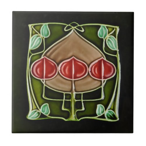 Art Nouveau Vintage Design Backsplash Tile 2 Sizes