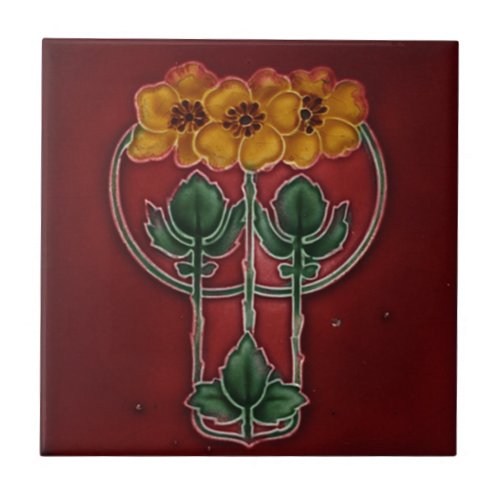 Art Nouveau Vintage Design Feature Tile