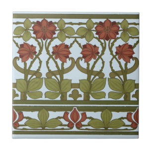 Art Nouveau Vintage Floral Border Frieze Ceramic Tile