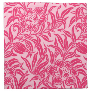 Art Nouveau Vintage Floral Botanical Pink Pattern Cloth Napkin