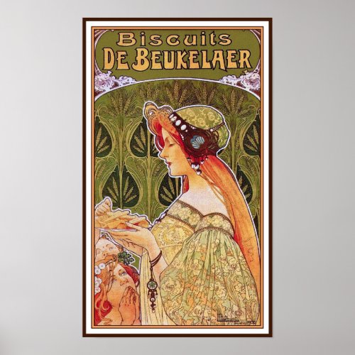 Art Nouveau Vintage Poster Biscuits Poster