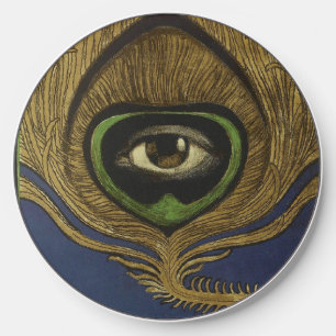 Art nouveau vintage poster eye feather Klingner Wireless Charger
