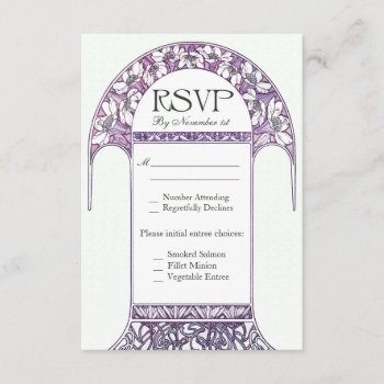 Art Nouveau Vintage Purple Rsvp Wedding Cards Vi by Anything_Goes at Zazzle