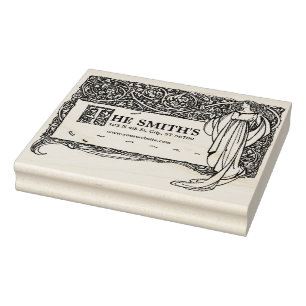 Art Nouveau Vintage Rose Bush Border Rubber Stamp