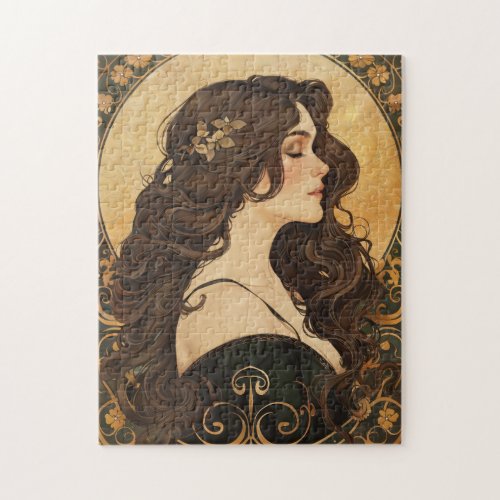 Art Nouveau Vintage Style Classic Beauty Jigsaw Puzzle