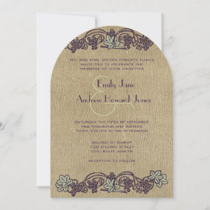 Art Nouveau Vintage Vineyard Wedding Invites