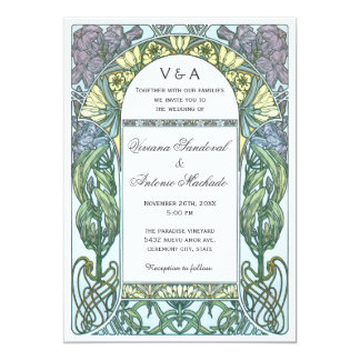 Art Nouveau Garden Wedding Invitations Vintage Wedding Invitation Rsvp Art Nouveau