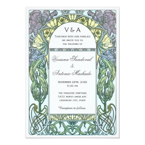 Vintage Prints Wedding Invitations 9