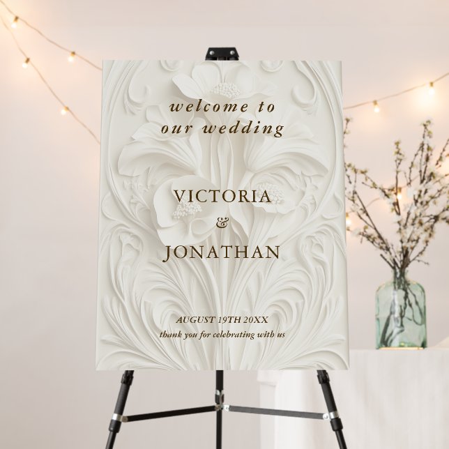 Art Nouveau Vintage Wedding Welcome Sign (In Situ (Stand))