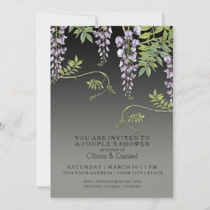 Art Nouveau Vintage Wisteria Floral Couples Shower Invitation