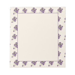 Art Nouveau Violet Floral Pattern Notepad