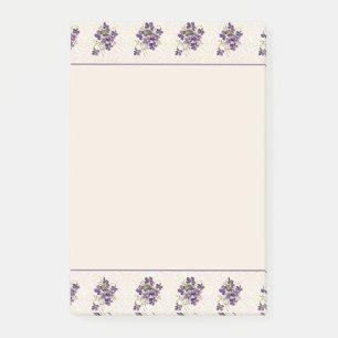 Art Nouveau Violet Floral Pattern Post-it Notes