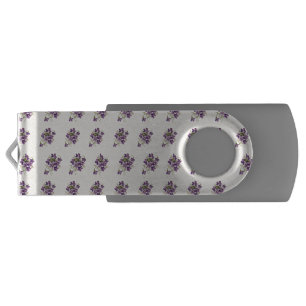 Art Nouveau Violet Floral Pattern – Vintage Flash Drive