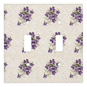 Art Nouveau Violet Floral Pattern – Vintage Light Switch Cover
