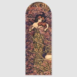Art Nouveau Violinist in Blossoms – Vintage Floral Bookmarks
