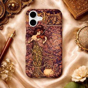 Art Nouveau Violinist in Blossoms – Vintage Floral iPhone 17 Case