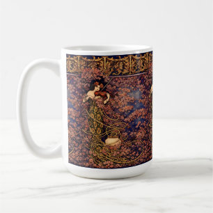 Art Nouveau Violinist in Blossoms – Vintage Floral Coffee Mug