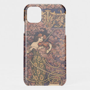 Art Nouveau Violinist in Blossoms – Vintage Floral iPhone 11 Case