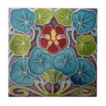 Art Nouveau Water Lilies Ceramic Wall Tile