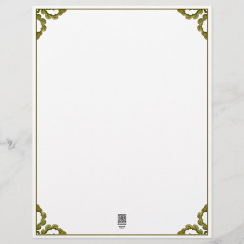 Art Nouveau watercolor green leaves Letterhead