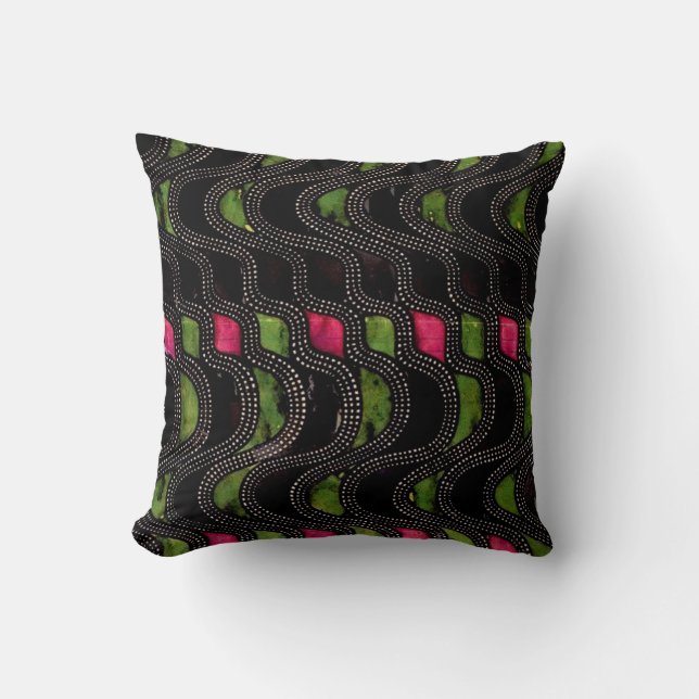 Art Nouveau Wave Pattern Pillow (Front)