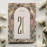 Art Nouveau Wedding Gold Accents Table Number<br><div class="desc">Embrace the timeless elegance of the Art Nouveau era with this beautifully crafted wedding invitation. The front of the invitation features a harmonious blend of blush pink and sage green floral arrangements, encircling a monogram that elegantly combines the couple's initials in a gold-tone. On the reverse, the invitation unfolds a...</div>