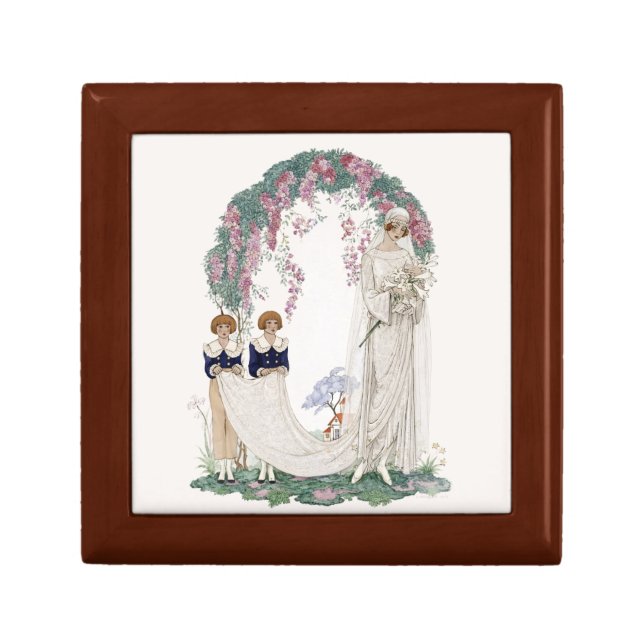 Art Nouveau Wedding Illustration – Vintage Bridal  Gift Box (Front)