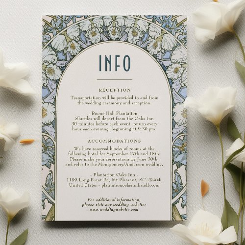 Art Nouveau Wedding Information Insert Vintage Invitation