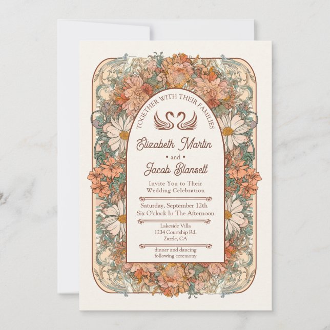 Art Nouveau Wedding Invitation (Front)