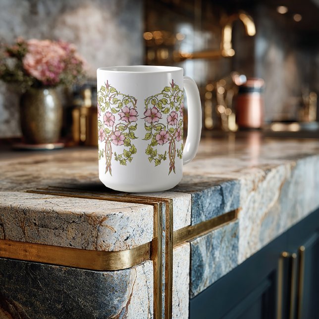 Art Nouveau Whimsical Blooms Coffee Mug (Creator Uploaded)