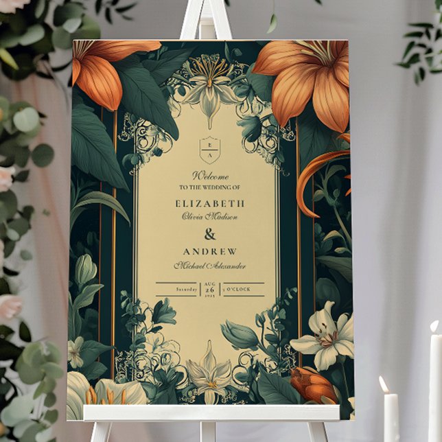  Art Nouveau Whimsical Floral Wedding Foam Board (Creator Uploaded)