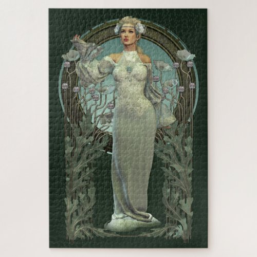 Art Nouveau White Lady 1000 Puzzle