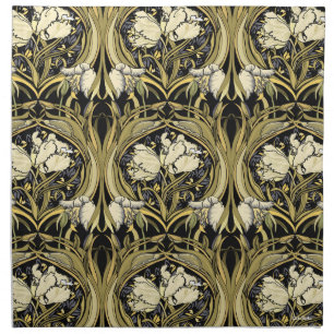 Art Nouveau White Tulips Cloth Napkin