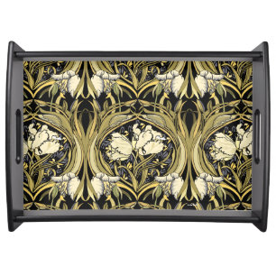 Art Nouveau White Tulips Serving Tray