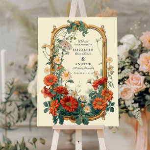 Art Nouveau Wildflower Frame Wedding Foam Board