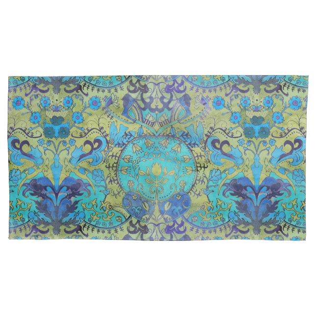 Art Nouveau William Morris 1970s Retro Reversible Pillow Case (Front)