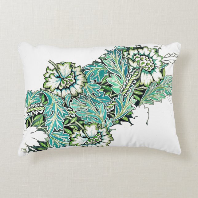 Art nouveau william morris anenome floral  accent pillow (Front)