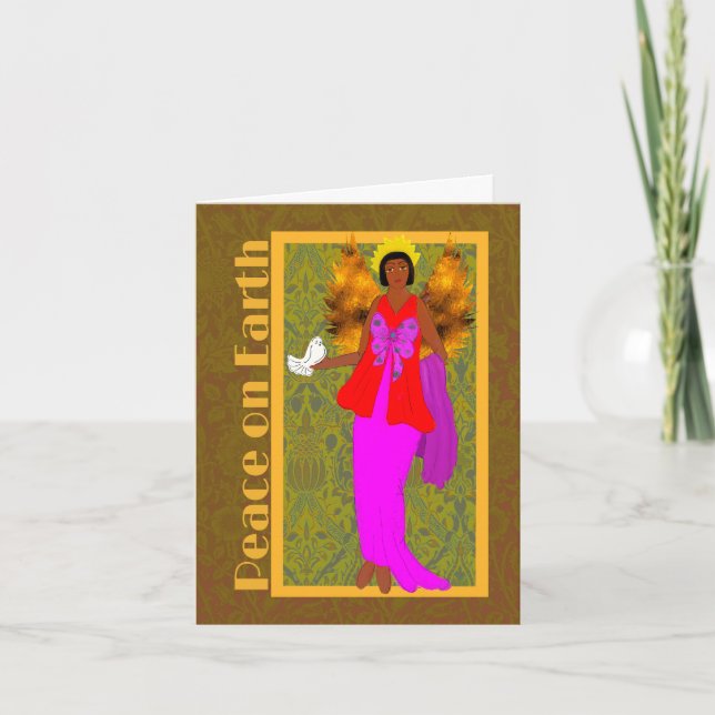 Art Nouveau William Morris Christmas Holiday Card (Front)