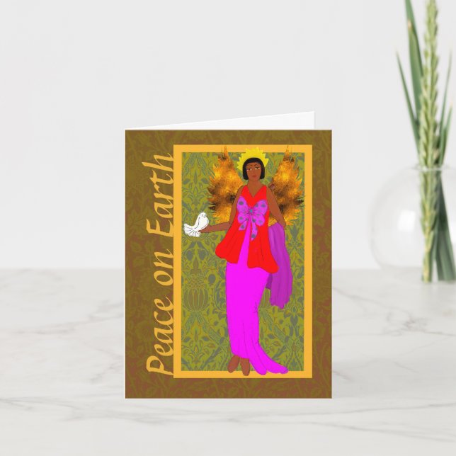 Art Nouveau William Morris Christmas Holiday Card (Front)